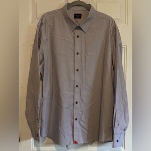 UNTUCKit Mens 100% Cotton Wrinkle Free Light Gray Button Up Size XXL Regular Fit